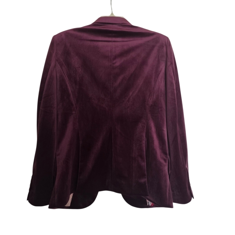 NWT White House Black Market Port Plum Velvet Editor Blazer - Picture 2 of 5